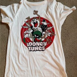 Freeze White Kids Looney Tunes Graphic Tee with Red and Green Accents